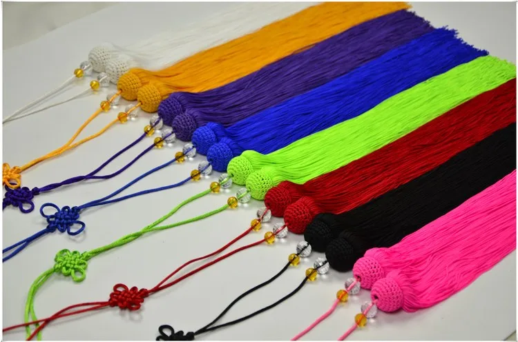 Long Spike Sword Tassels, Ultra Long Sword, Polyester Tassels, Red, Yellow, Brown, tai chi, 0.9 m, 1 m