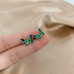 Fashion personality beautiful butterfly earrings Purpou enamel pretty beautiful earrings for Women Fashion alloy jewelry accesso