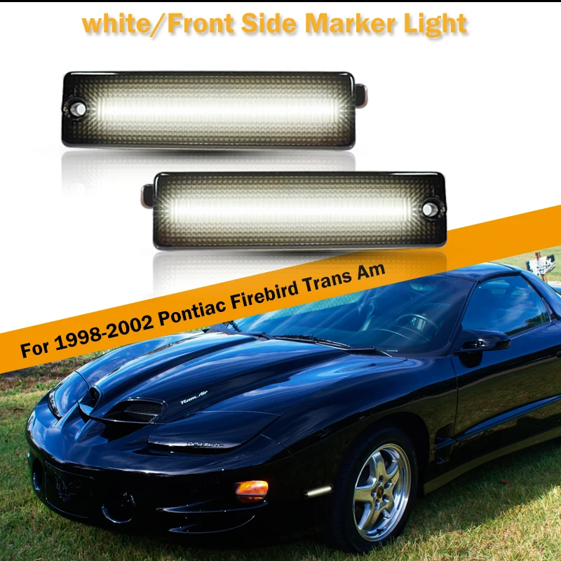 CAN-bus Error Free Front White / Amber Rear Red Full LED Side Marker Lights Fender Flare Lights For 1998-2002 Pontiac Firebird