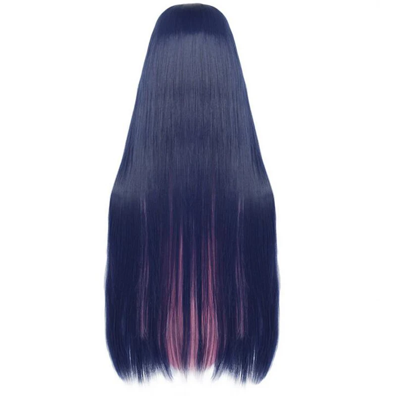 Panty & Stocking with Garterbelt Anarchy Stocking Cosplay Wigs 100cm/39inches Blue Pink Mix Long Straight Hair With free wig net