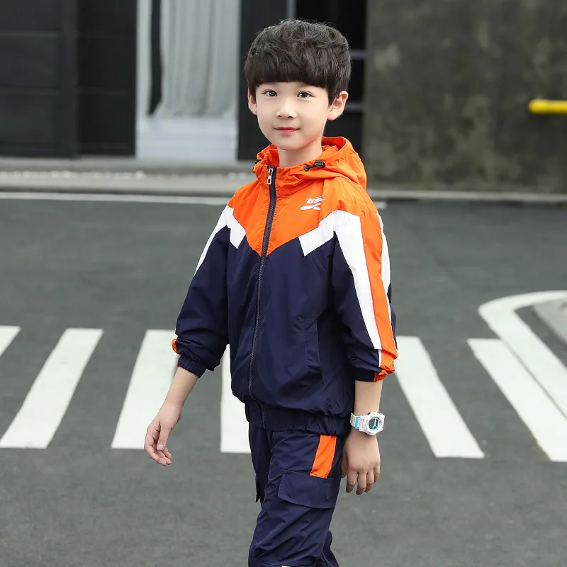 2023 New Spring Summer Children\'s Clothes Suit Boys Coat + Pants 2pcs/Set Teenage Top Sport Costume For Kids Streetwear