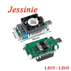 LD25 LD35 USB Interface Electronic Load Resistor Discharge Battery Tester LED Display Fan Adjustable Current Voltage 25W