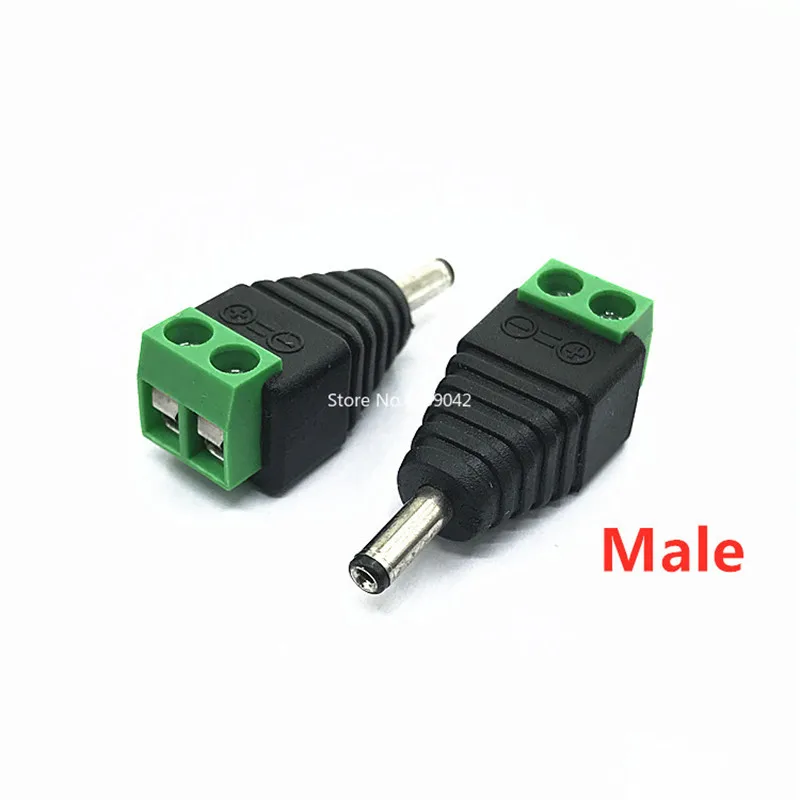 10 sztuk męskie żeńskie złącze wtykowe prądu stałego 3.5x1.35mm 1.35mm x 3.5mm nie musi spawania wtyk DC Adapter 12V 24V dla CCTV