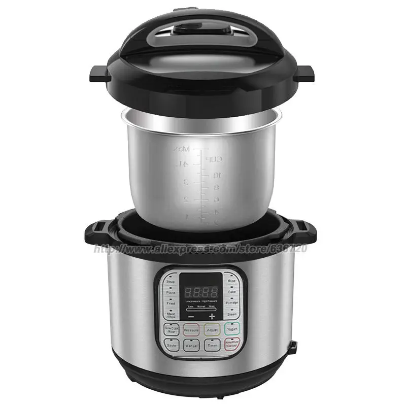 طنجرة ضغط قابلة للبرمجة متعددة الاستخدام 7 في 1، طباخ بطيء، طباخ أرز، قدر بخاري، Sauté، صانع زبادي وتدفئة، 6 كوارت