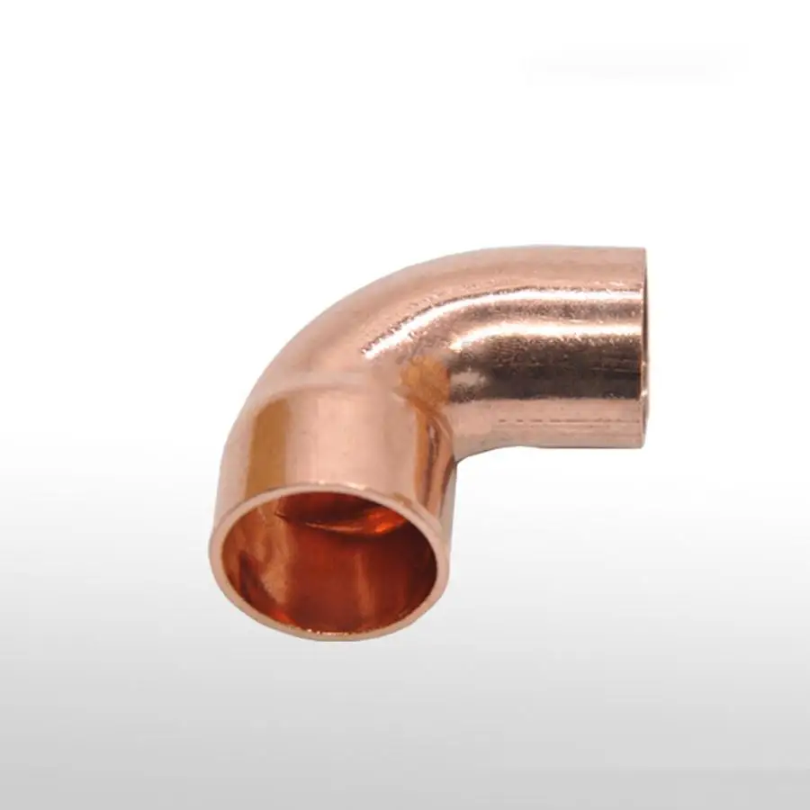 28.6mm ID x 28.6mm OD x 1mm Thickness Copper 90 Elbow Short Radius Scoket Weld End Feed Coupler Plumbing Fitting Water Gas Oil