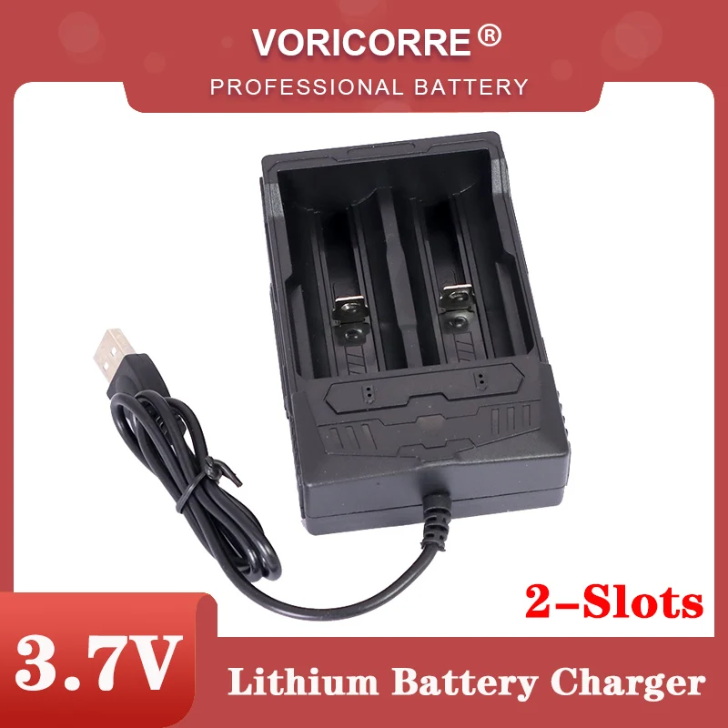 3.7V 18650 2-slot Charger Li-ion battery USB independent charging portable electronic cigarette 18350 16340 14500 Charger