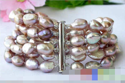 

6ROW lavender BAROQUE FRESHWATER CULTURED PEARL BRACELET