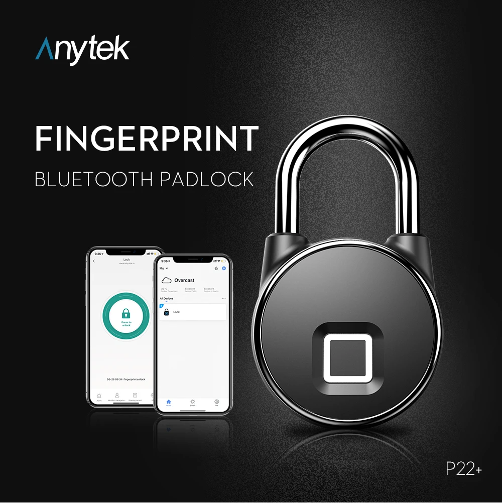 

Two Way Unlock Keyless Fingerprint Lock Ip66 Waterproof Anti-Theft Security Padlock Door Bluetooth Luggage Lock