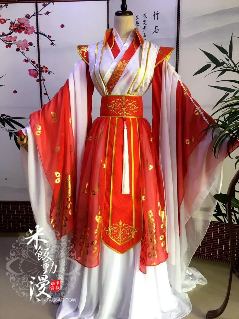 Unisex Xie Lian Cosplay Costume Tian Guan Ci Fu Cosplay Hanfu Anime Outfit Ancient Clothes Halloween Carnival Costumes Full Set