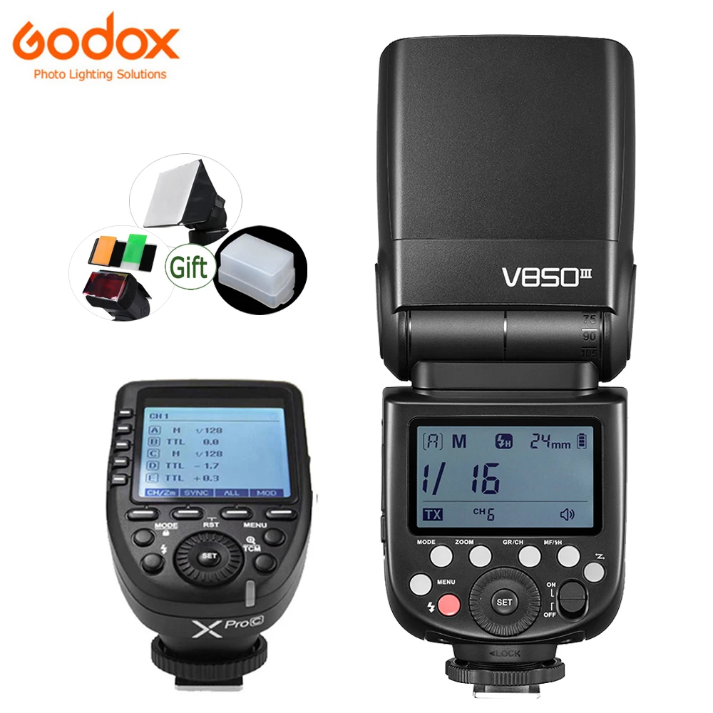 GODOX V850III 76W HSS Speedlite 2500mAh Li-ion Battery 2.4G 1/8000s Flash GN60 for Camera Canon Nikon Sony Pentax Olympus Fuji