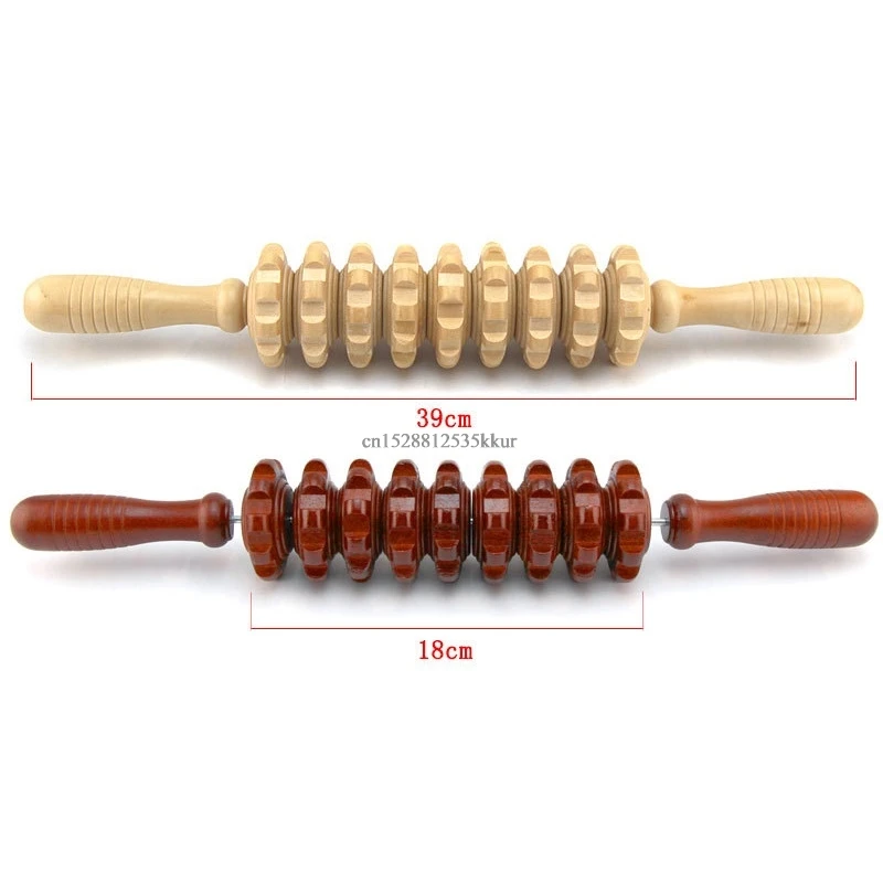 Wooden Body Muscle Massager Gym Sports Trigger Point Relax Bady Back Leg Pain Relieve Massage Roller Wood Stick