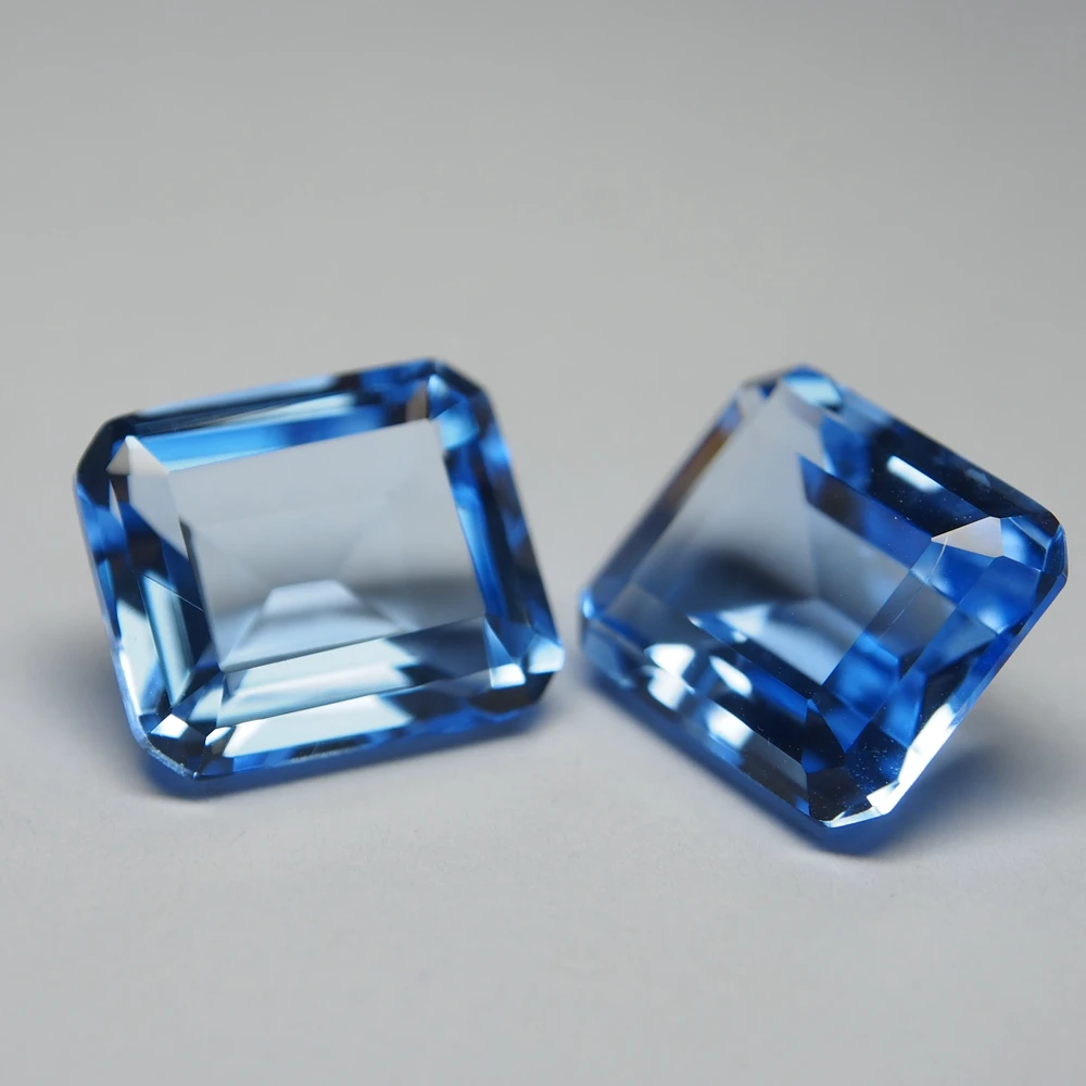 Pierres précieuses en cristal d'aigue-marine à Quartz hydrothermique pour la fabrication de bijoux, 5 pièces, 12x14mm