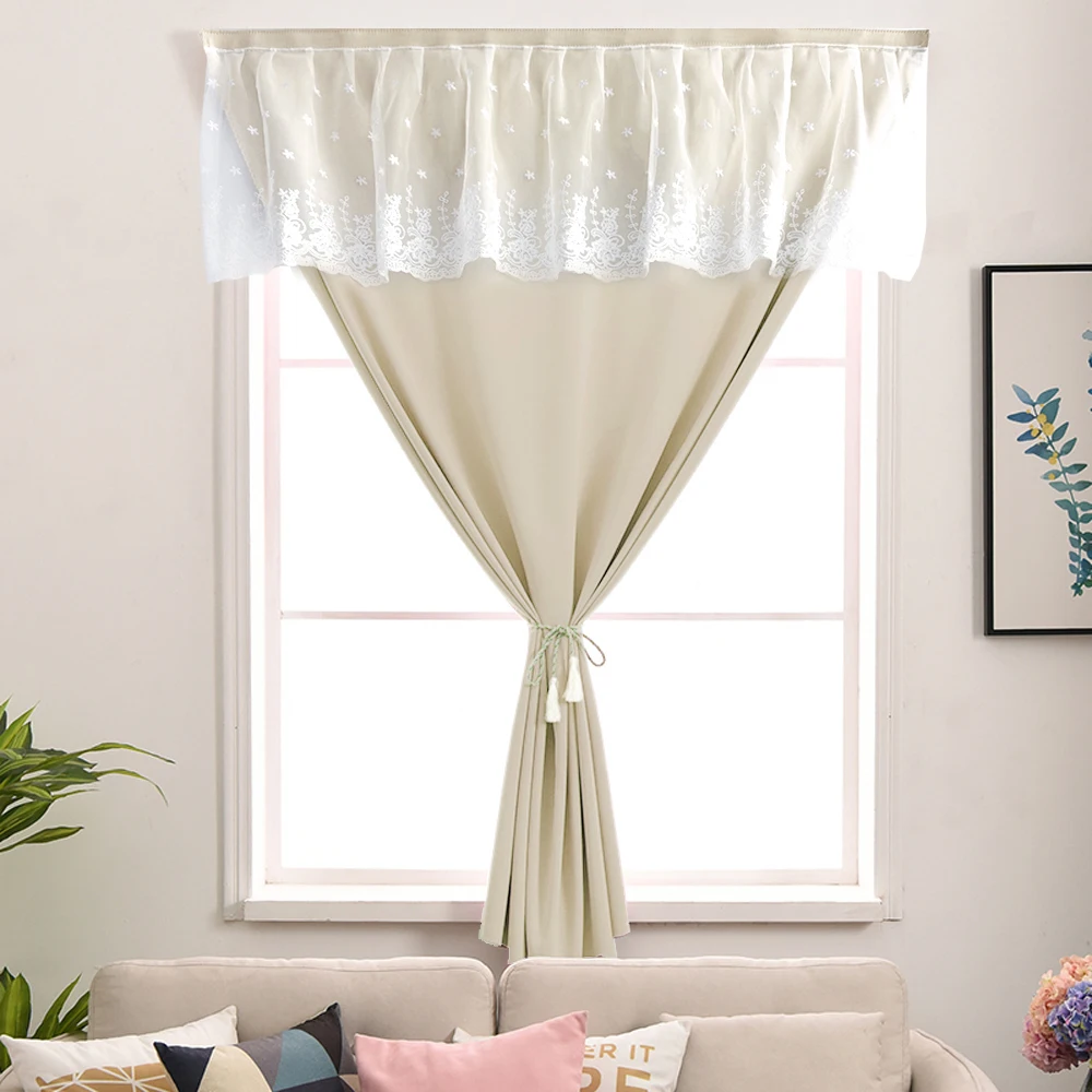 New Beautiful Lace Punch Free Blackout Curtain Shading Anti-UV For Living Room Bedroom Window Curtain Easy Install Drapes