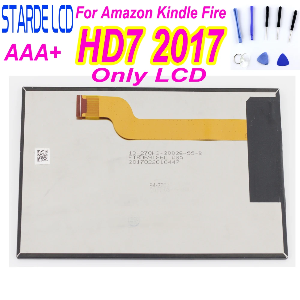 

For Amazon Kindle Fire HD7 HD 7 2017 Tablet PC LCD Display Panel HD7 2017 Screen Replacement with Free Tools and Adhensive