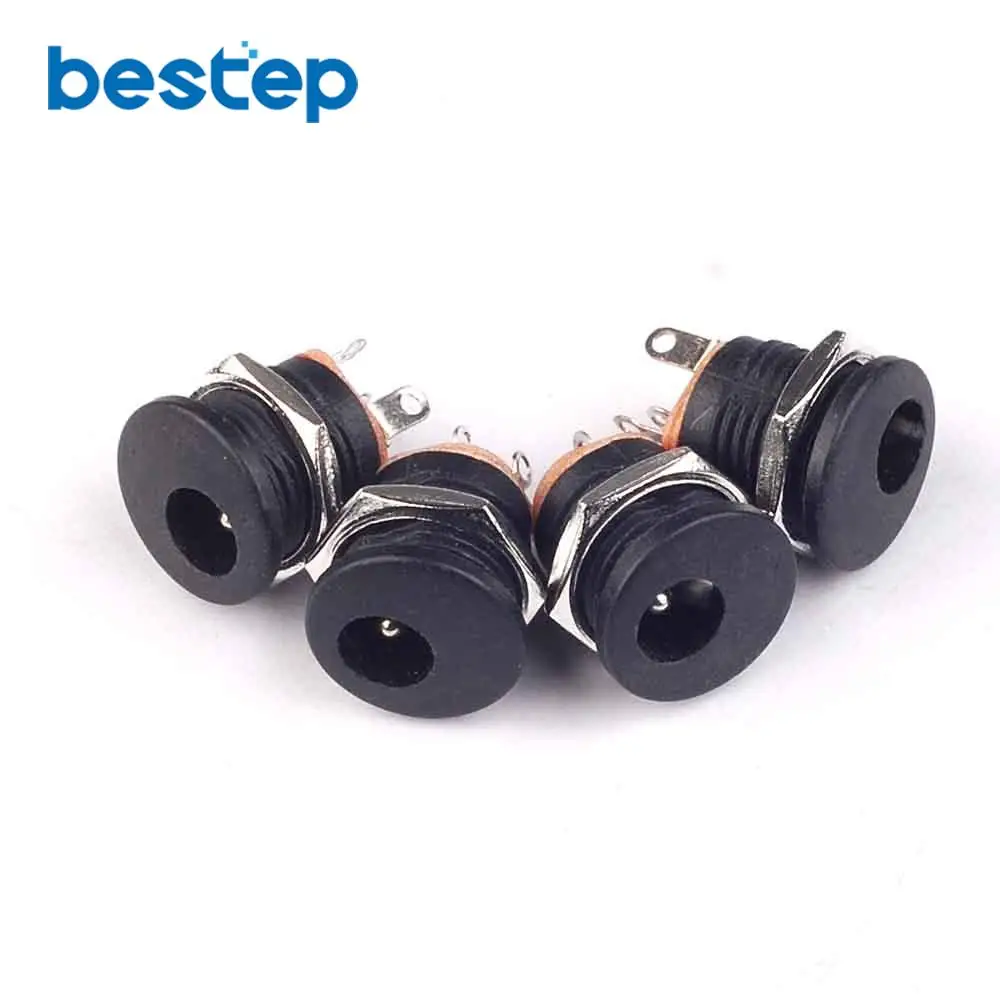 10PCS DC-022 5.5-2.1 5.5*2.1mm Round Hole Screw Nut DC Power Socket