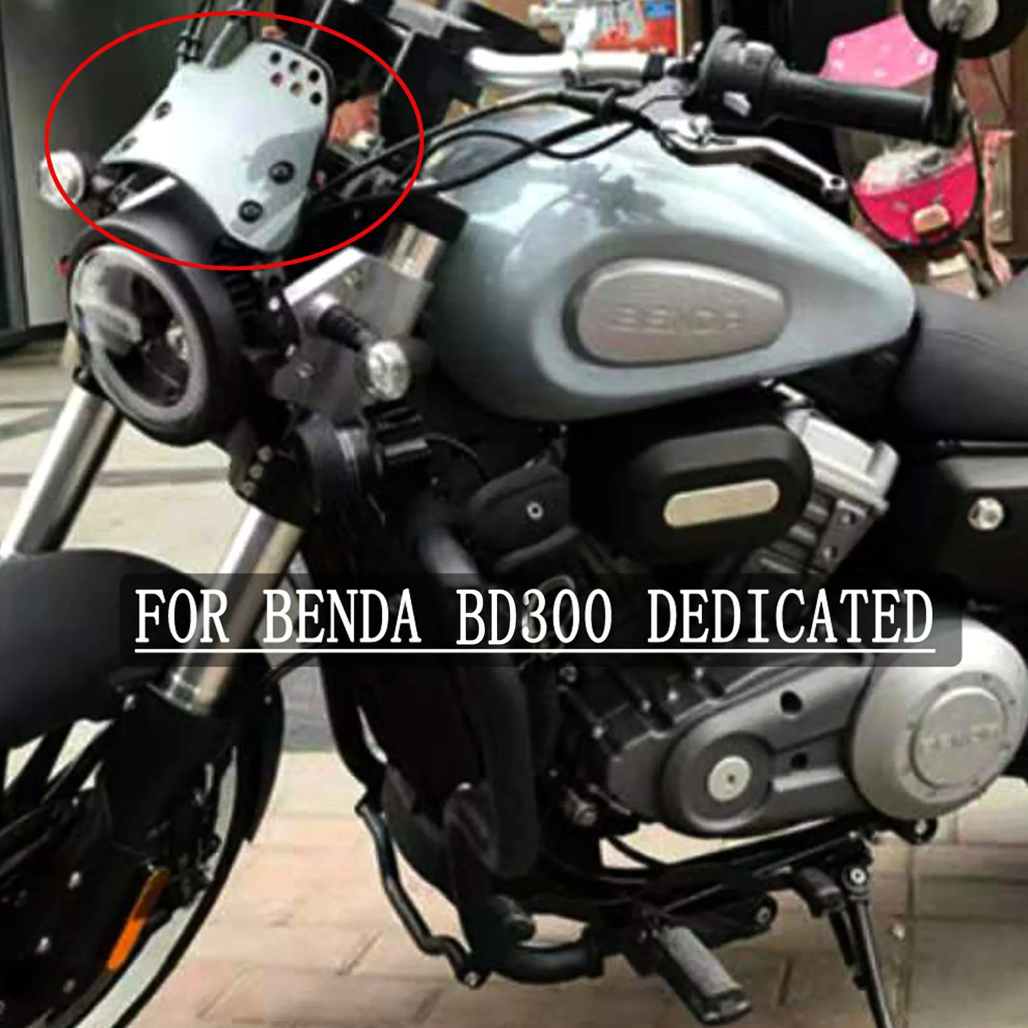 

For BENDA BD300 Motorcycle Retro Style Windshield Apply BENDA BD300 BD 300