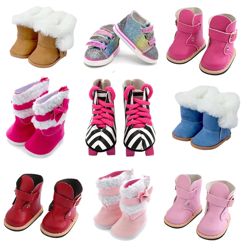 2024 Fashion Leather Boots For 43cm Baby Dolls 17 inch Born Baby Dolls Shoes