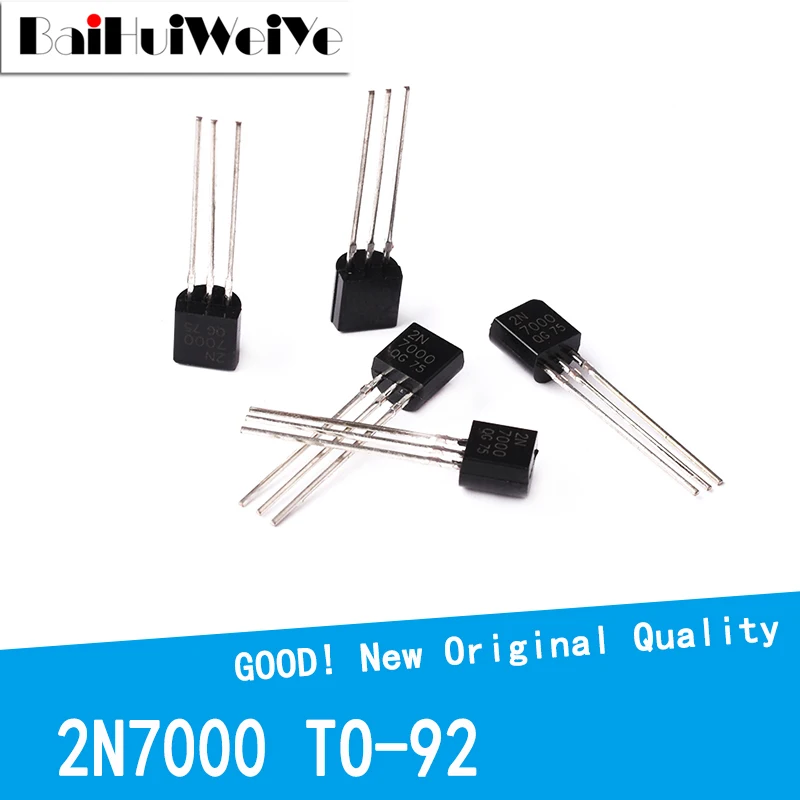 Transistor MOSFET de señal pequeña 2N7000 N7000 TO92, 60 voltios, Canal N, 0,3a, 60 V a-92, nuevo Chipset Original de buena calidad, 20 unidades por