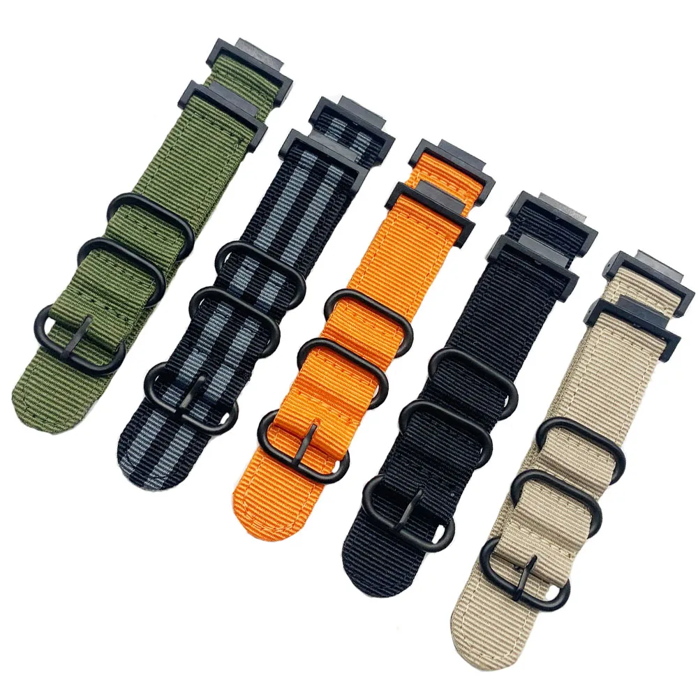 16mm Adapter Connectors And Nylon Watch band for G-SHOCK GA-110 GD-100 DW-5600 G-5600 Replacement Strap Watch Refit Accessories