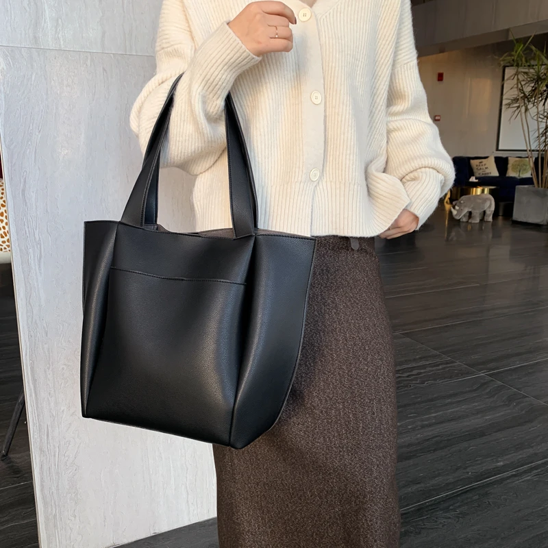 Leather Casual Tote Bag Vintage Women Bags Luxury Handbags for Women 2021 Designer Fashion Shoulder Bag Big Women\'s Bag Shopper