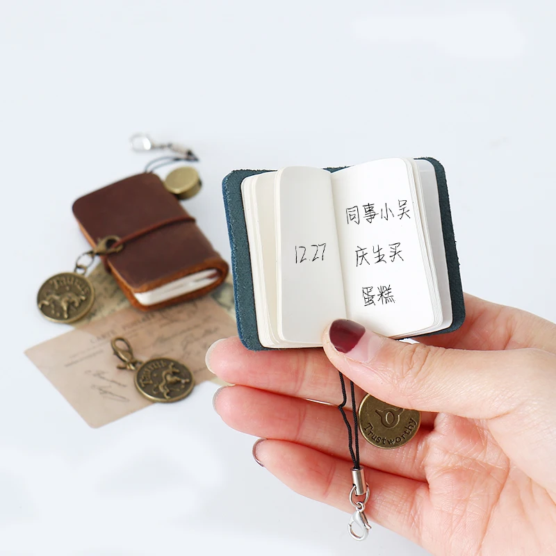

TUTU Traveler's MINI notebook traveler leather diary handmade note book journal cowhide school vintage stationary H0503
