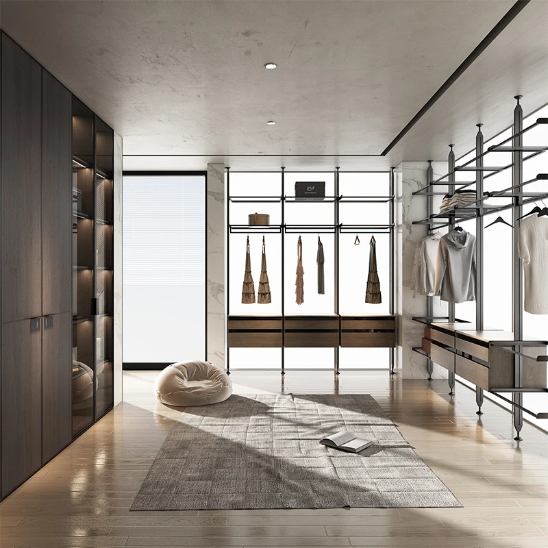 Whole house custom bedroom wardrobe cloakroom simple modern wardrobe overall combination custom door furniture