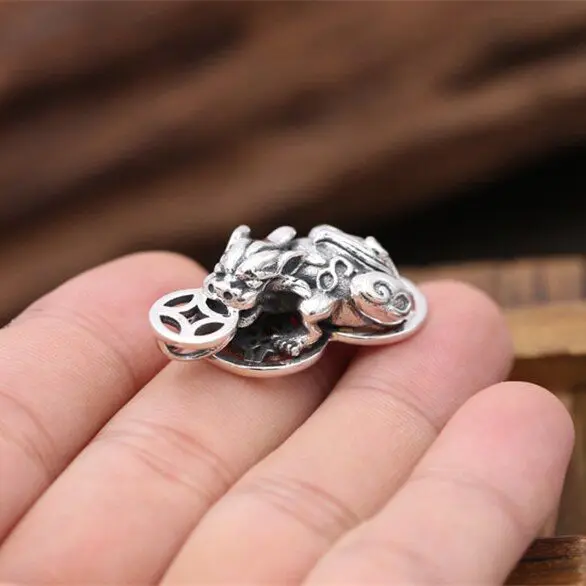 

925 пробы Silver Pi Xiu Pixiu кулон-цилинь для хорошего удача везучий ожерелье