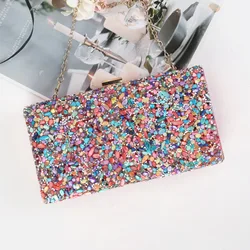 Multicolor stones Clutch Bags Women Chain Party Purse Evening Bags Clultches Formal Lady Party Dinner Rhinestone Handbag Crystal