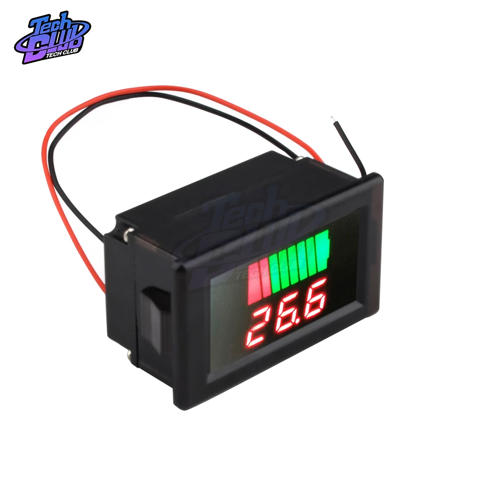 Akumulator samochodowy wskaźnik poziomu naładowania 12V 24V 36V 48V 60V 72V bateria litowa pojemność miernik Test wyświetlacz LED Tester woltomierz