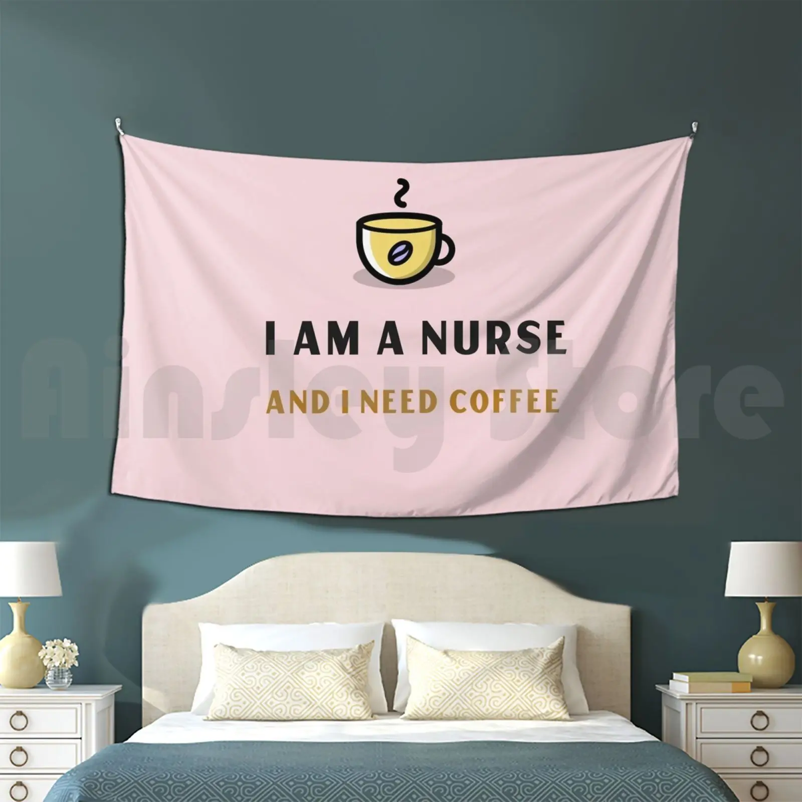 I M A Nurse And I Need Coffee Tapestry Background Wall Hanging Coffee Love Nurse Nurse Job Heroes Nurse