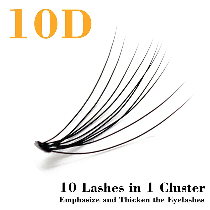 Kimcci Natural long Individual Flare Lashes Cluster False Eyelashes 60 bundles/boxes Makeup 10D Mink Eyelash Extension Grafting