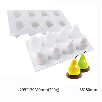 1個鳳梨桃子水果系列蛋糕矽膠模具芒果柳橙烘焙慕斯模具草莓法式甜點慕斯模具 8 最佳銷售 迷你矽膠模具 - №8