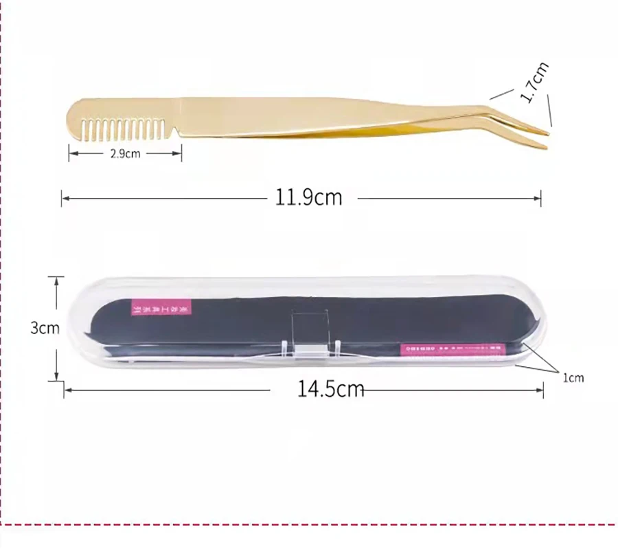 Pincettes à sourcils multifonctions personnalisées avec peigne, en acier inoxydable, Extension de cils, Double paupière, outils de maquillage