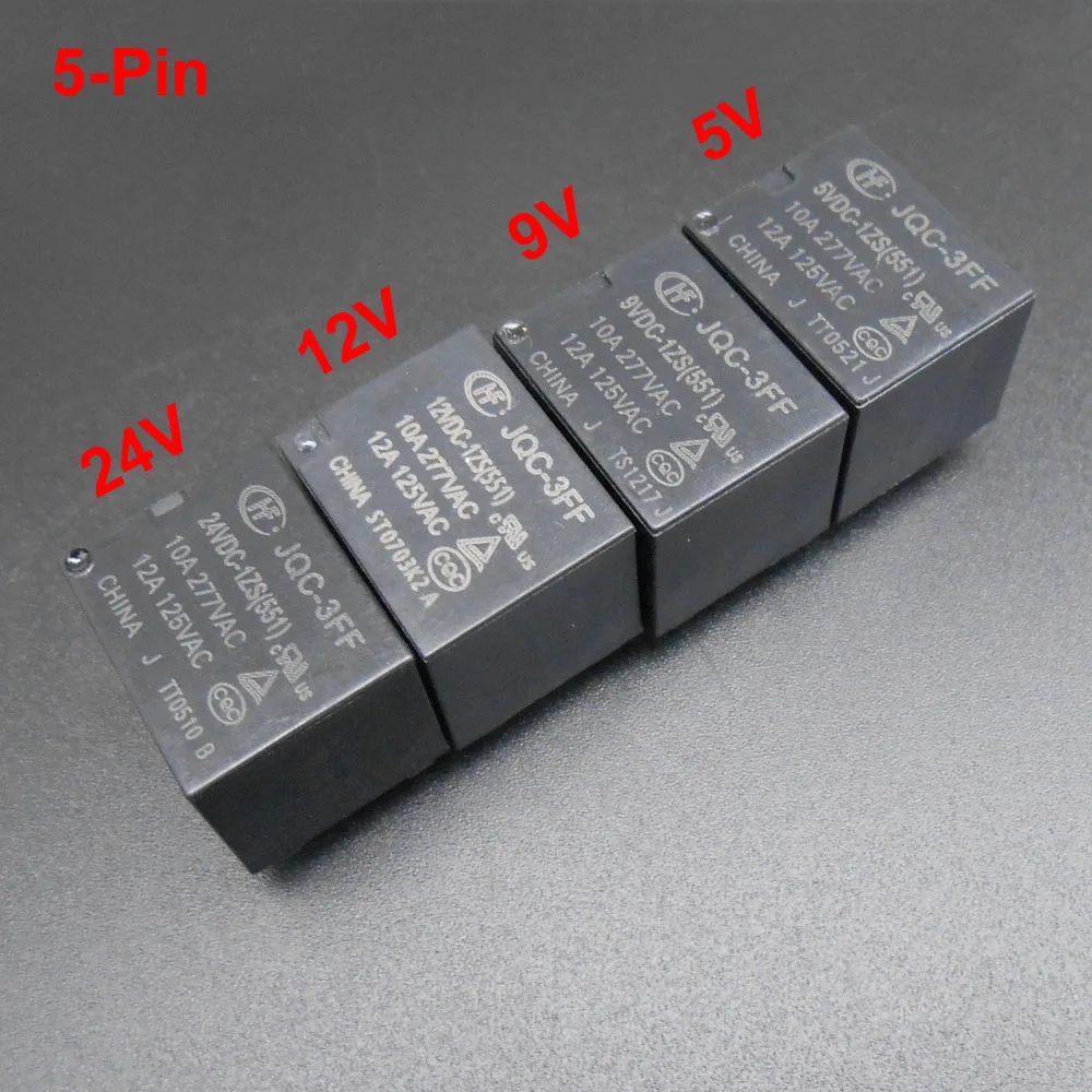 

100PCS HONGFA Relay General Purpose Relays HF JQC-3FF 5VDC 9VDC 12VDC 24VDC-1ZS(551) DC 5V 9V 12V 24V 5 Pins 5-Pin HQ *FD907-910