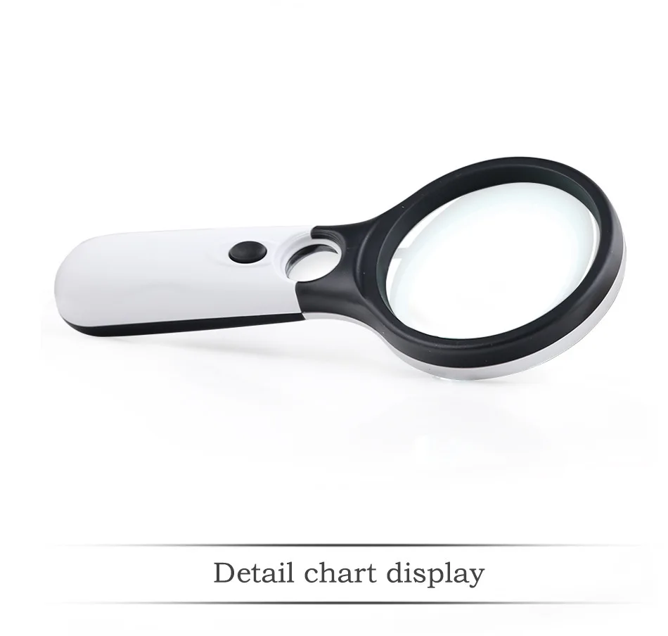 Diamond Painting Tool Magnifier LED Light Paint By Numbers Tools 3X 45X 3 LED Light Handheld Magnifier Reading Map Newspaper