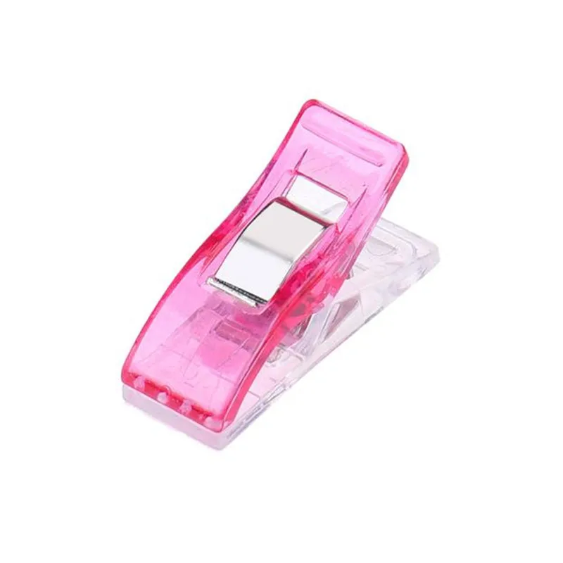 50 PCS Clear Sewing Craft Quilt Binding Plastic Clips Clamps Pack high quality Hot Pink  2.7*1*1.5cm