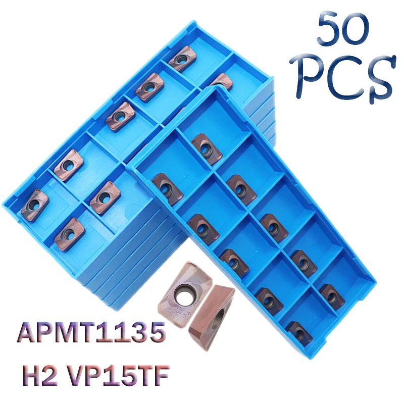 

APMT1135 H2 VP15TF 50PCS Carbide Inserts APMT 1135 Blade Milling Cutter CNC Mechanical Lathe Metal Turning Tools Accessories