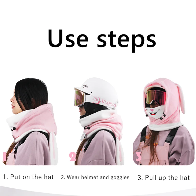 Balaclava for Aldult Headgear for Ski Snowboard Cold Wind Proof Warm Helmet Cover Hat Outdoor Animal Winter Woman Girl Lovely