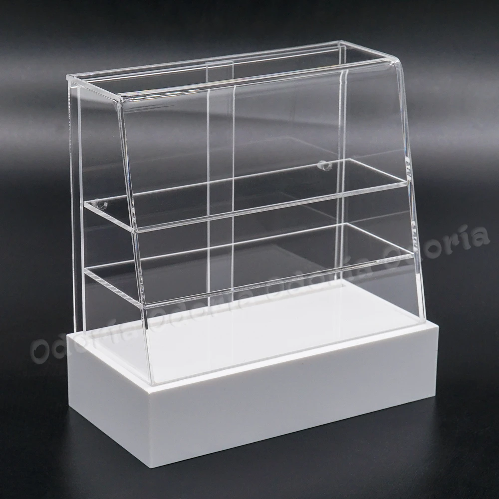 Odoria-expositor de panadería en miniatura, mueble de almacenamiento de alimentos, Mostrador de pasteles, tienda, accesorios de decoración para casa de muñecas, color blanco, 1:12