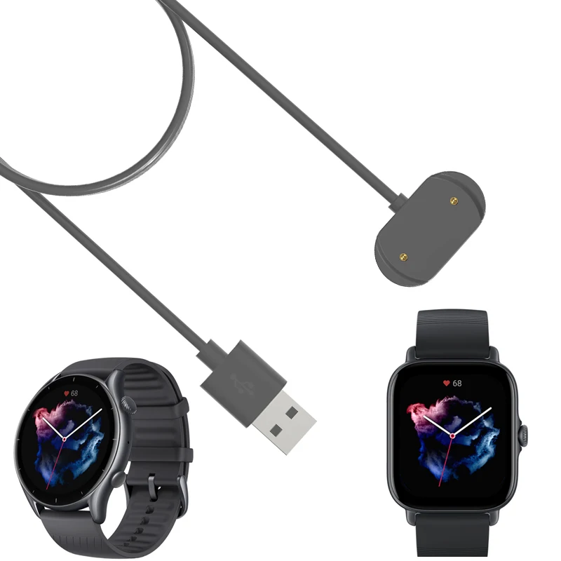 Adaptador de carregador de cabo de carregamento USB para Amazfit GTS4 GTR4 GTR3 GTS3 GTS2 Mini GTS GTR 4/3pro/2/2e GTR2e Bip U/S Lite Trex Pro