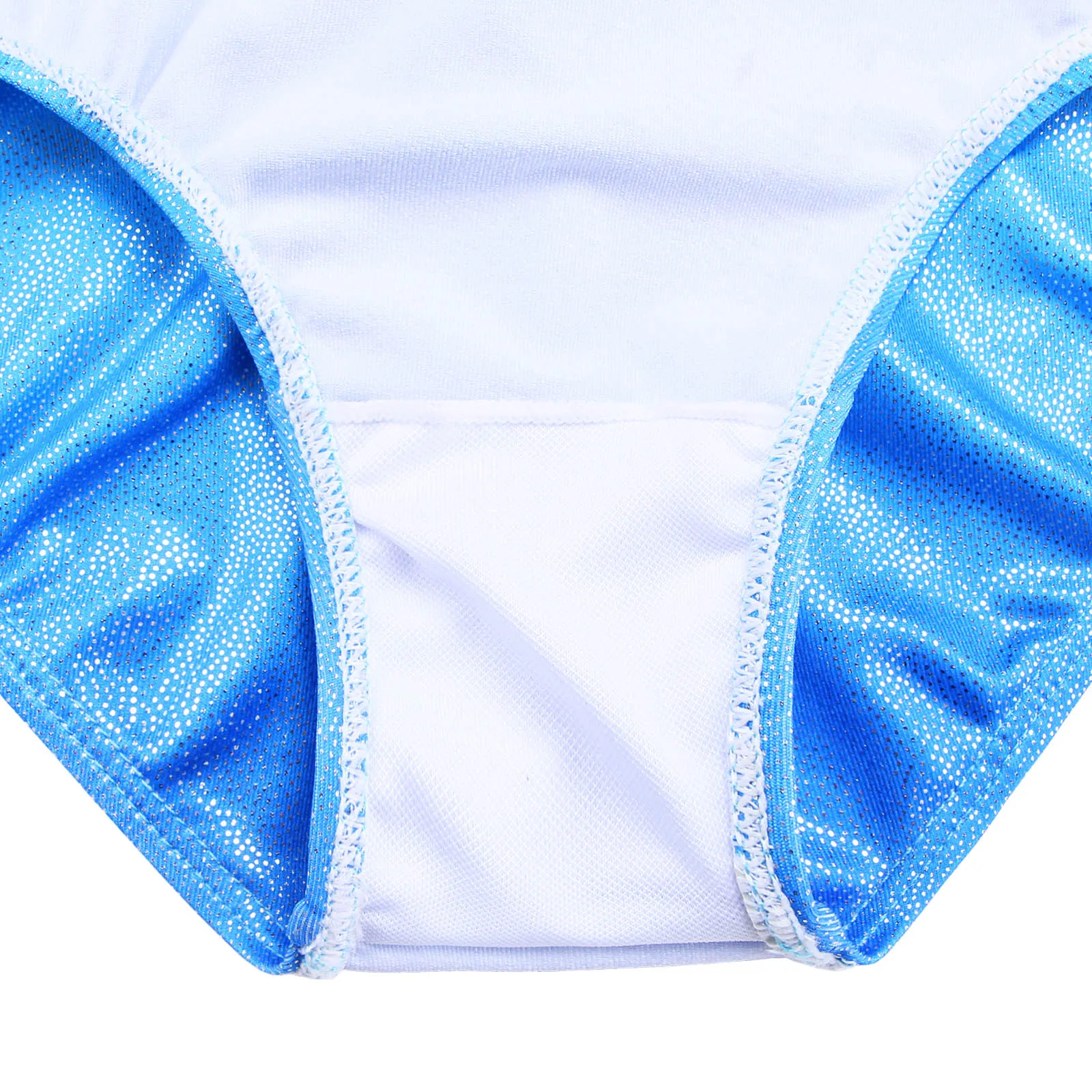 BAOHULU Leotardos de gimnasia para niñas pequeñas, traje de baile empalmado en cuclilla brillante, mono de práctica de Ballet azul degradado Atlético