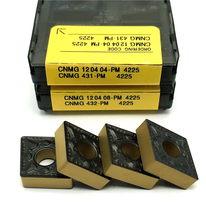 Imagem -04 - pm 4225 Carboneto Cortador Torneamento Inserções Torno Ferramentas Cnmg 120404 120408 Peças de Metal Alta Qualidade 10 Peças Cnmg120404 Cnmg120408