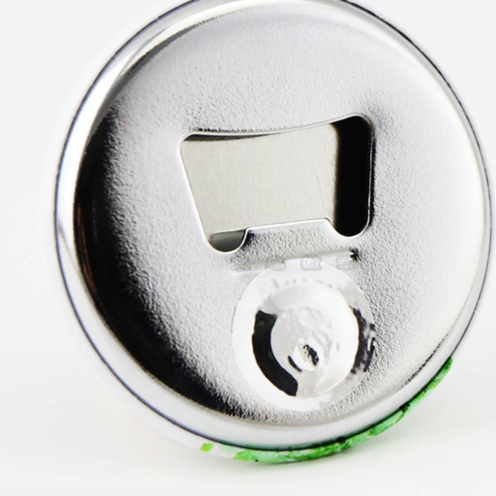 75MM magnet bottle opener iron bottom bottle opener magnetic button badges blanks 100 sets