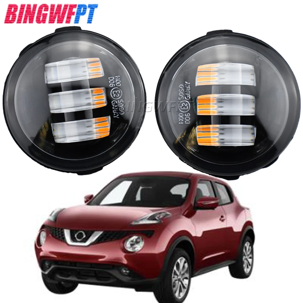 

Brandnew Car Front LED Fog Light Halo Ring Fog Lamps DRL H11 Daytime Running FogLights 12V Fog Lamp For Nissan Tiida 2007-2012