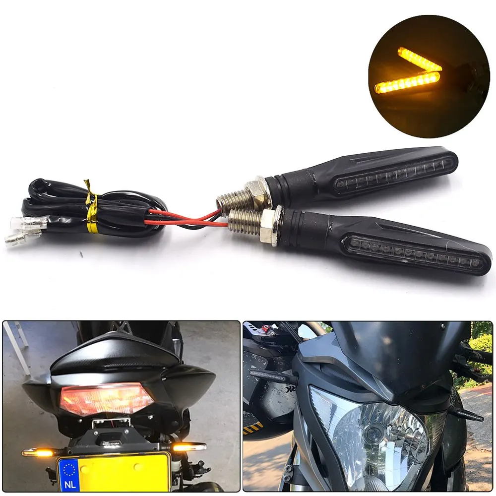 Universal Motorcycle LED Flexible Turn Signal Indicator Light For YAMAHA MT03 TMAX 530 500 Honda CB500X Kawasak Z300 Suzuki Ktm