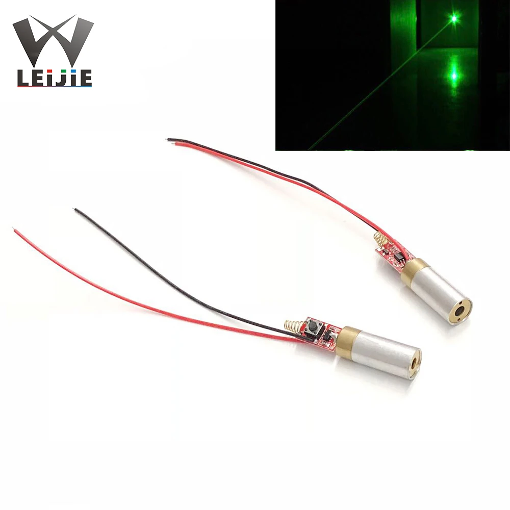 532nm 250mW DOT 2.8V-3.7V 12x30mm Green Laser Module Positioning Laser Head LD Light LED Modue with Spring Switch