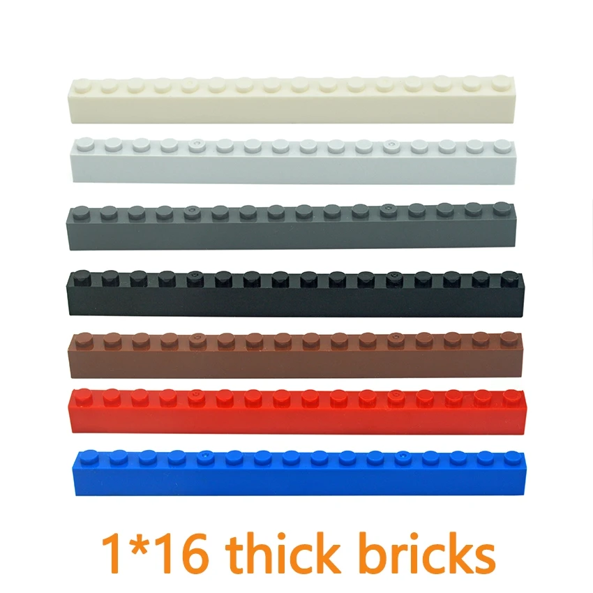 10pcs Building Blocks 1x16 Dots 2465 Thick Figures Bricks Educational Creative Size Plastic DIY Accessories Compatible All Brand