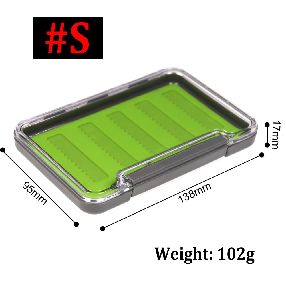 Bimoo S L Size Clear Waterproof Fishing Fly Box Ultra Thin Fly Fishing Tackle Box Pocket Size Storage Box