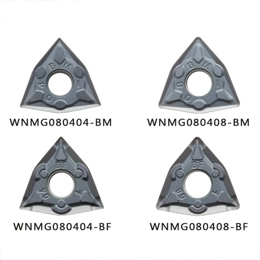 10PCS CNC lathe turning blade WNMG080404-BF/BM WNMG080408-BM/BF HS7125 peach-shaped stainless steel Carbide External turning too