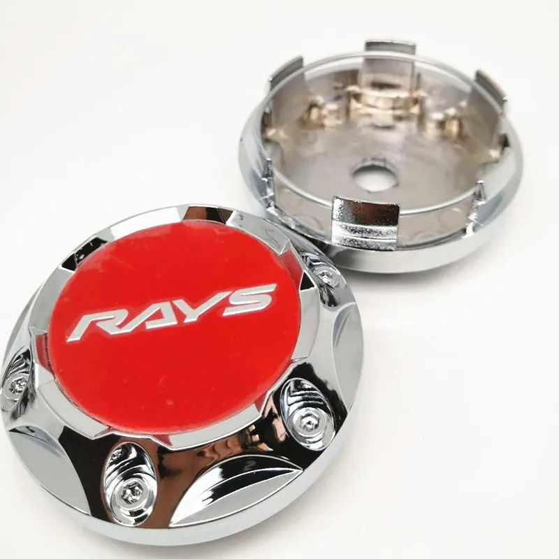 Tapacubos de tapa central de rueda para Rays Racing Car, cubierta de emblema de llantas de estilo, 68mm, 64mm, 4 piezas